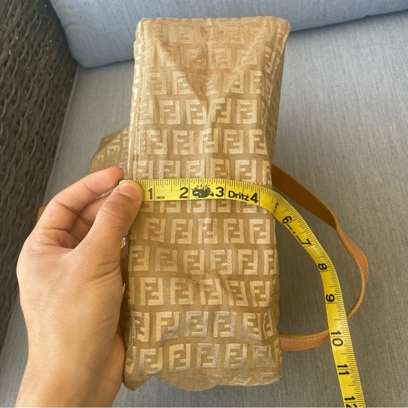 Fendi Mamma Baguette Fendi Zucca bag Tan flap bag purse nude bag - Picture 9 of 15